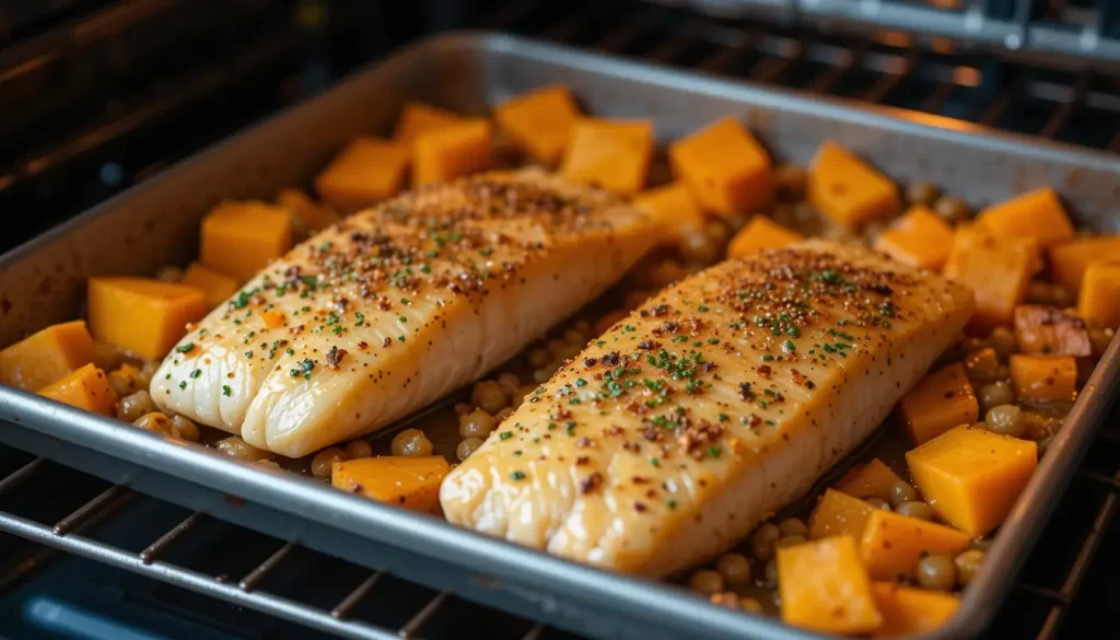 Cardápio Fit para Pais Ocupados Filé de peixe ao forno com purê de mandioquinha e cenoura cozida