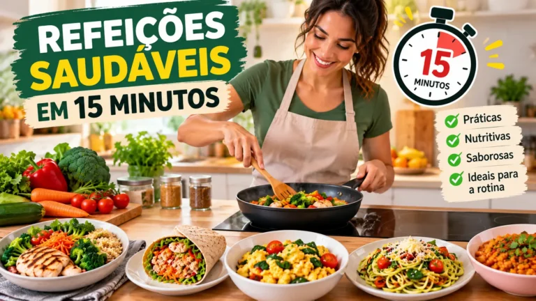 Como preparar refeições saudáveis em 15 minutos: ideias práticas para a família